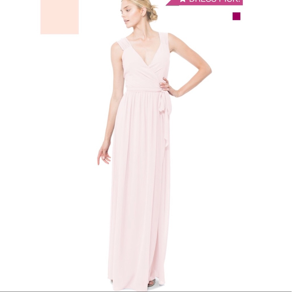Bella Bridesmaid Blush wrap dress